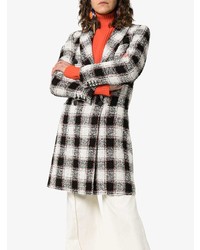 Женское черно-белое пальто в клетку от Etro