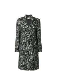 Женское черно-белое пальто с леопардовым принтом от MICHAEL Michael Kors