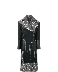 Женское черно-белое пальто с принтом от Alexander McQueen