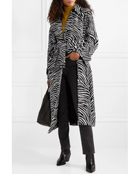 Женское черно-белое пальто с принтом от Joseph