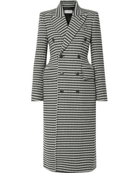 Женское черно-белое пальто с узором "гусиные лапки" от Balenciaga