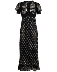 Черно-белое платье-макси в горошек от Meadham Kirchhoff
