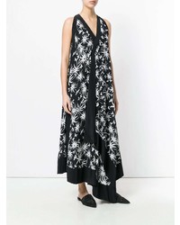 Черно-белое платье-макси с принтом от Lanvin