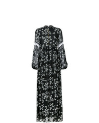 Черно-белое платье-макси с цветочным принтом от Macgraw