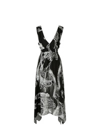Черно-белое платье-миди с принтом от Manning Cartell