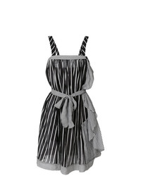 Черно-белое платье прямого кроя в вертикальную полоску от Twin-Set
