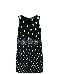 Черно-белое платье прямого кроя в горошек от Versace Vintage