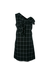 Черно-белое платье прямого кроя в клетку от Victoria Victoria Beckham
