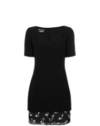 Черно-белое платье прямого кроя с принтом от Boutique Moschino