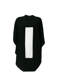 Черно-белое платье прямого кроя с принтом от Gianluca Capannolo