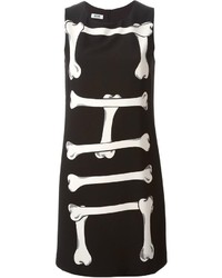 Черно-белое платье прямого кроя с принтом от Moschino