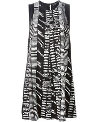 Черно-белое платье прямого кроя с принтом от Proenza Schouler