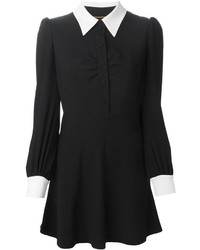 Черно-белое платье-рубашка от Saint Laurent