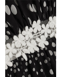 Черно-белое платье с пышной юбкой в горошек от Giambattista Valli