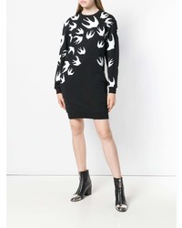 Черно-белое платье-свитер с принтом от McQ Alexander McQueen