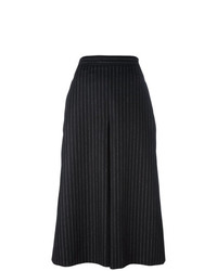 Черно-белые брюки-кюлоты в вертикальную полоску от Saint Laurent