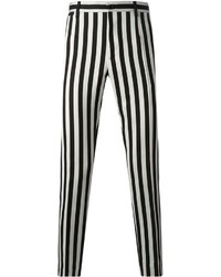 Черно-белые брюки чинос в вертикальную полоску от Dolce & Gabbana