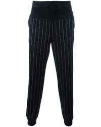 Черно-белые брюки чинос в вертикальную полоску от Juun.J