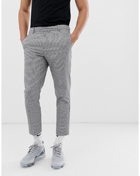 Черно-белые брюки чинос с узором "гусиные лапки" от New Look