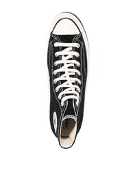 Мужские черно-белые высокие кеды из плотной ткани от Converse