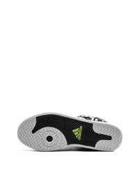 Мужские черно-белые высокие кеды из плотной ткани от adidas