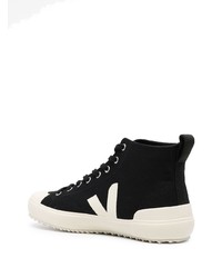 Мужские черно-белые высокие кеды из плотной ткани от Veja