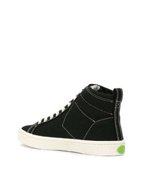 Мужские черно-белые высокие кеды из плотной ткани от Cariuma