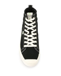 Мужские черно-белые высокие кеды из плотной ткани от Cariuma