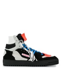 Мужские черно-белые высокие кеды из плотной ткани от Off-White