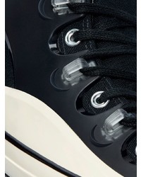 Мужские черно-белые высокие кеды из плотной ткани от Converse