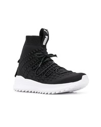 Мужские черно-белые высокие кеды от Puma