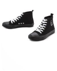 Женские черно-белые высокие кеды от Cheap Monday