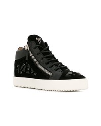 Женские черно-белые высокие кеды от Giuseppe Zanotti Design