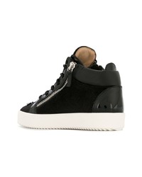 Женские черно-белые высокие кеды от Giuseppe Zanotti Design