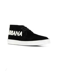 Мужские черно-белые высокие кеды от Dolce & Gabbana