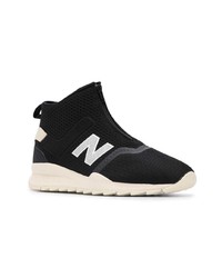 Мужские черно-белые высокие кеды от New Balance