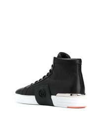 Мужские черно-белые высокие кеды от Philipp Plein