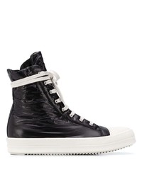 Мужские черно-белые высокие кеды от Rick Owens DRKSHDW