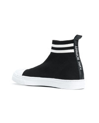 Мужские черно-белые высокие кеды от Neil Barrett