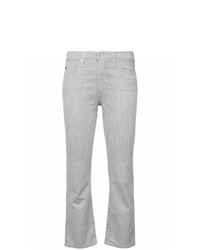 Черно-белые джинсы-клеш в вертикальную полоску от AG Jeans