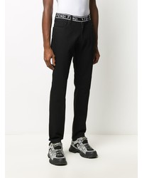 Мужские черно-белые джинсы с вышивкой от Fendi