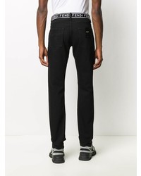 Мужские черно-белые джинсы с вышивкой от Fendi