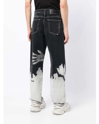 Мужские черно-белые джинсы с принтом тай-дай от MSGM