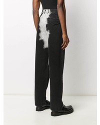 Мужские черно-белые джинсы с принтом тай-дай от Xander Zhou