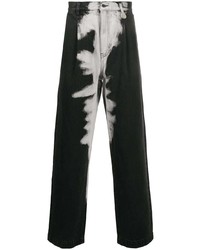 Мужские черно-белые джинсы с принтом тай-дай от Xander Zhou