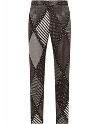 Мужские черно-белые джинсы с принтом от Dolce & Gabbana