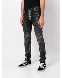 Мужские черно-белые джинсы с принтом от purple brand