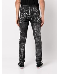Мужские черно-белые джинсы с принтом от purple brand