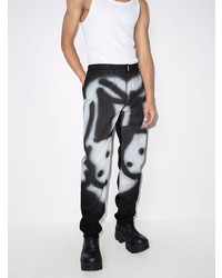Мужские черно-белые джинсы с принтом от Givenchy
