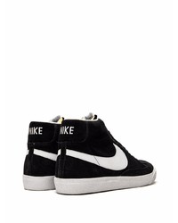 Мужские черно-белые замшевые высокие кеды от Nike